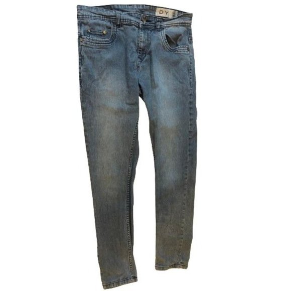 DY Womens Denim Jeans Super Skinny Mid Rise Five Design Pockets Blue Size 32 - Picture 1 of 11